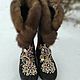 boots: Winter boots embroidered with mink fur, Felt boots, Ekaterinburg,  Фото №1
