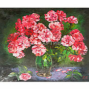 Painting bouquet of flowers of cosmea 