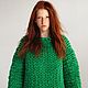 Свитер крупной вязки из толстой пряжи "Трын-трава". Свитеры. SoSimple handknit. Интернет-магазин Ярмарка Мастеров.  Фото №2