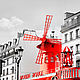 París pintura blanco y negro con Moulin Rouge rojo de la foto para el interior. Fine art photographs. Rivulet Photography (rivulet). Интернет-магазин Ярмарка Мастеров.  Фото №2