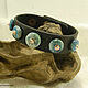 Leather bracelet with turquoise. Bead bracelet. Kooht. Online shopping on My Livemaster.  Фото №2