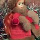 Ватная игрушка«Девочка с муфтой». Елочные игрушки. Elena Romanova Dolls. Ярмарка Мастеров.  Фото №4