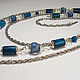 Заказать Синие бусы длинные "Niagara Falls" из агата и флюорита. Jewelry of nature 'MARELLA'. Ярмарка Мастеров. . Колье Фото №3