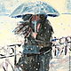 Oil painting on canvas. Umbrella and sleigh. Pictures. Painting gallery of Metsenatova Val. Online shopping on My Livemaster.  Фото №2