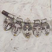 Earrings with kunzites. Silver, Gold