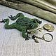 Coin holders: Dark green frog beaded keychain-coin box, Coin boxes, Zheleznodorozhny,  Фото №1
