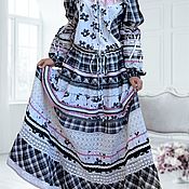 Одежда handmade. Livemaster - original item A long boho Provence style summer light dress made of cotton and lace. Handmade.