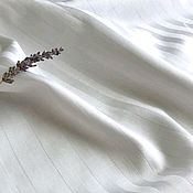 Материалы для творчества handmade. Livemaster - original item Snow-white Turkish stripe satin made of mercerized cotton 280 cm. Handmade.