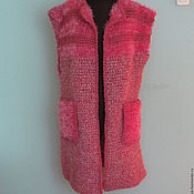 Одежда handmade. Livemaster - original item Knitted vest in dark pink color. Handmade.