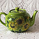 Ceramic teapot with painted 'Sunflowers', Teapots & Kettles, ,  Фото №1