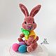 Toy Easter Bunny Caramel knitted plush toy rabbit, Stuffed Toys, Volokolamsk,  Фото №1