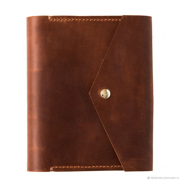 Канцелярские товары ручной работы. Ярмарка Мастеров - ручная работа Кожаный блокнот с карманом. Handmade.
