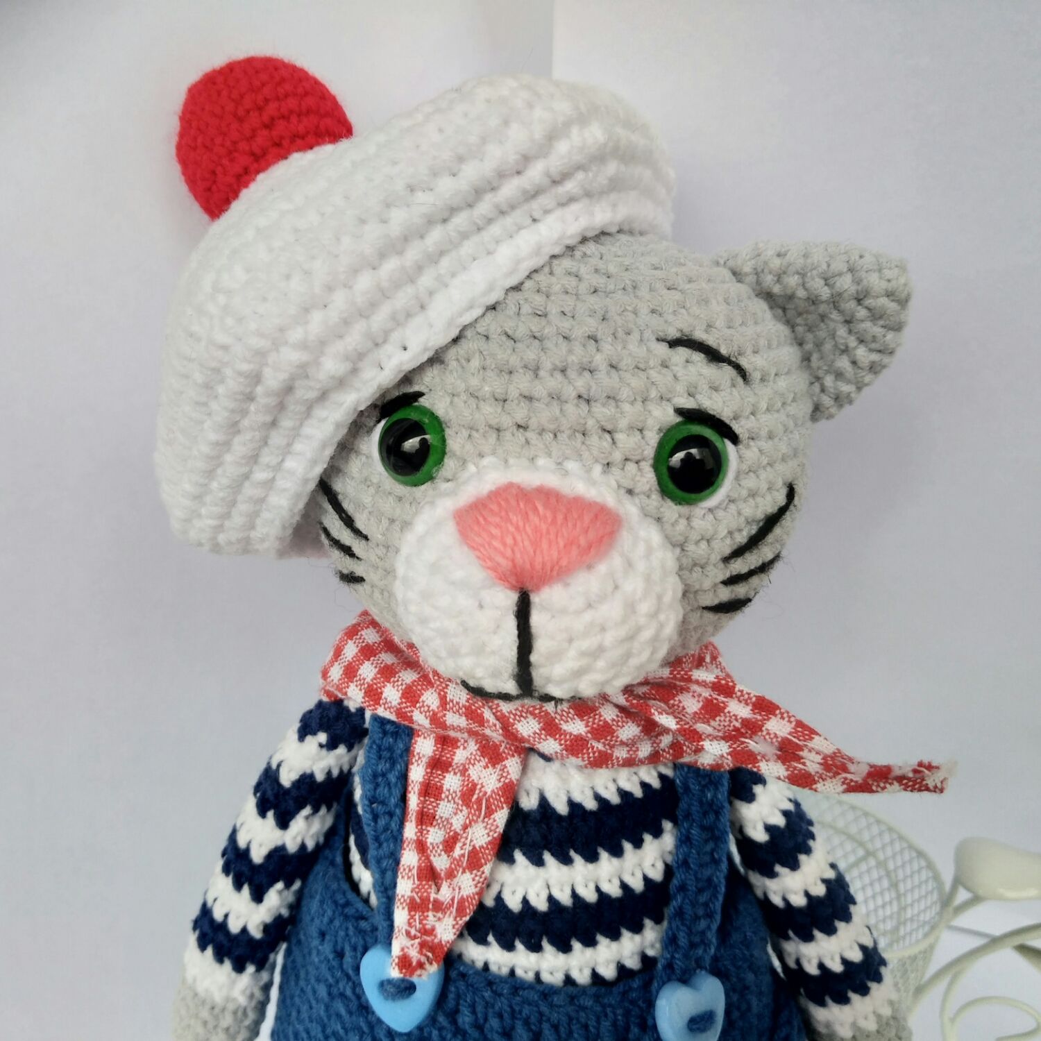 Кот Джереми-морячок. Мягкая игрушка вязанная крючком – купить на ...