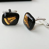 Украшения handmade. Livemaster - original item Gold crackle cufflinks. Handmade.