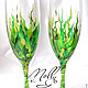 Бокалы "Зеленое пламя". Бокалы. Molly-glass. Ярмарка Мастеров.  Фото №4