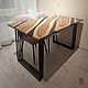 Обеденный стол-река из ореха. Столы. Akutrau Woodworking. Интернет-магазин Ярмарка Мастеров.  Фото №2