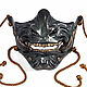 Half mask in Japanese style 'THEY' green. Character masks. merlin-hat (Merlin-hat). Online shopping on My Livemaster.  Фото №2