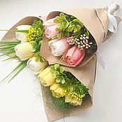 Косметика ручной работы handmade. Livemaster - original item Bouquet of soap tulips in craft packaging.. Handmade.