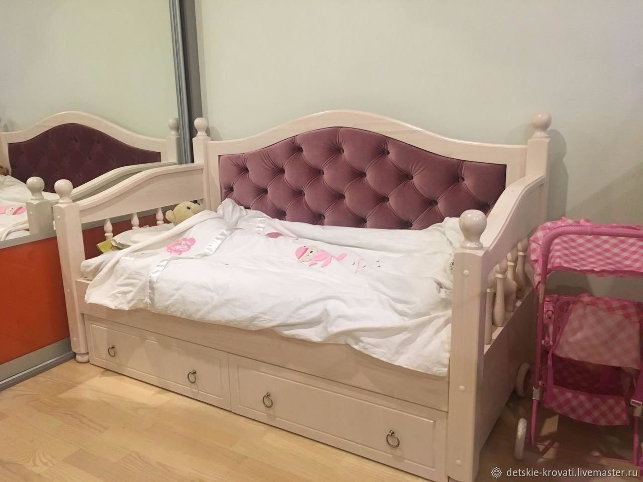 Кровать для девочки 7 лет с мягкой спинкой