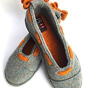Обувь ручной работы handmade. Livemaster - original item Ballerinas made of felt CAROLA, 100% wool. Handmade.