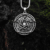 Украшения handmade. Livemaster - original item Wiccan Forest Pentagram — Steel Pendant on a chain. Handmade.