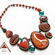 Заказать Оранжевое колье сердолик агат яшма бычий глаз. Lora Vi Bead Jewelry. Ярмарка Мастеров. . Колье Фото №3