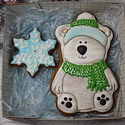 Сувениры и подарки handmade. Livemaster - original item Gingerbread Bear with a snowflake. Handmade.