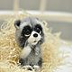 Raccoon felted Brooch. Brooches. Felt toy fromKristina Antropova. My Livemaster. Фото №4