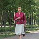Куртка стеганная льняная с вышивкой "Осока". Куртки. ИРИС Текстиль и Вышивка. Интернет-магазин Ярмарка Мастеров.  Фото №2