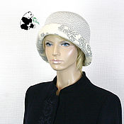 Аксессуары handmade. Livemaster - original item elegant women`s hat. 100% wool. Two colors. №1. Handmade.