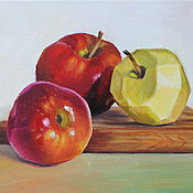 Картины и панно handmade. Livemaster - original item Oil painting Red apples. Handmade.