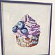 Order Picture cross embroidered Blueberry cupcake. sweet-home11. Livemaster. . Pictures Фото №3