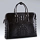 Сумка-папка из кожи крокодила IMA0777B1. Сумка-планшет. CrocShop товары из экзотической кожи. Интернет-магазин Ярмарка Мастеров.  Фото №2