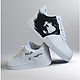 Кроссовки белые Nike Air Force унисекс, кастом ручная роспись, портрет. Кроссовки. O-Go-Art.Кастомизация одежды и обуви. Ярмарка Мастеров.  Фото №5