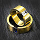 Order Titanium rings yellow with aquamarine and sapphire. asgdesign. Livemaster. . Rings Фото №3