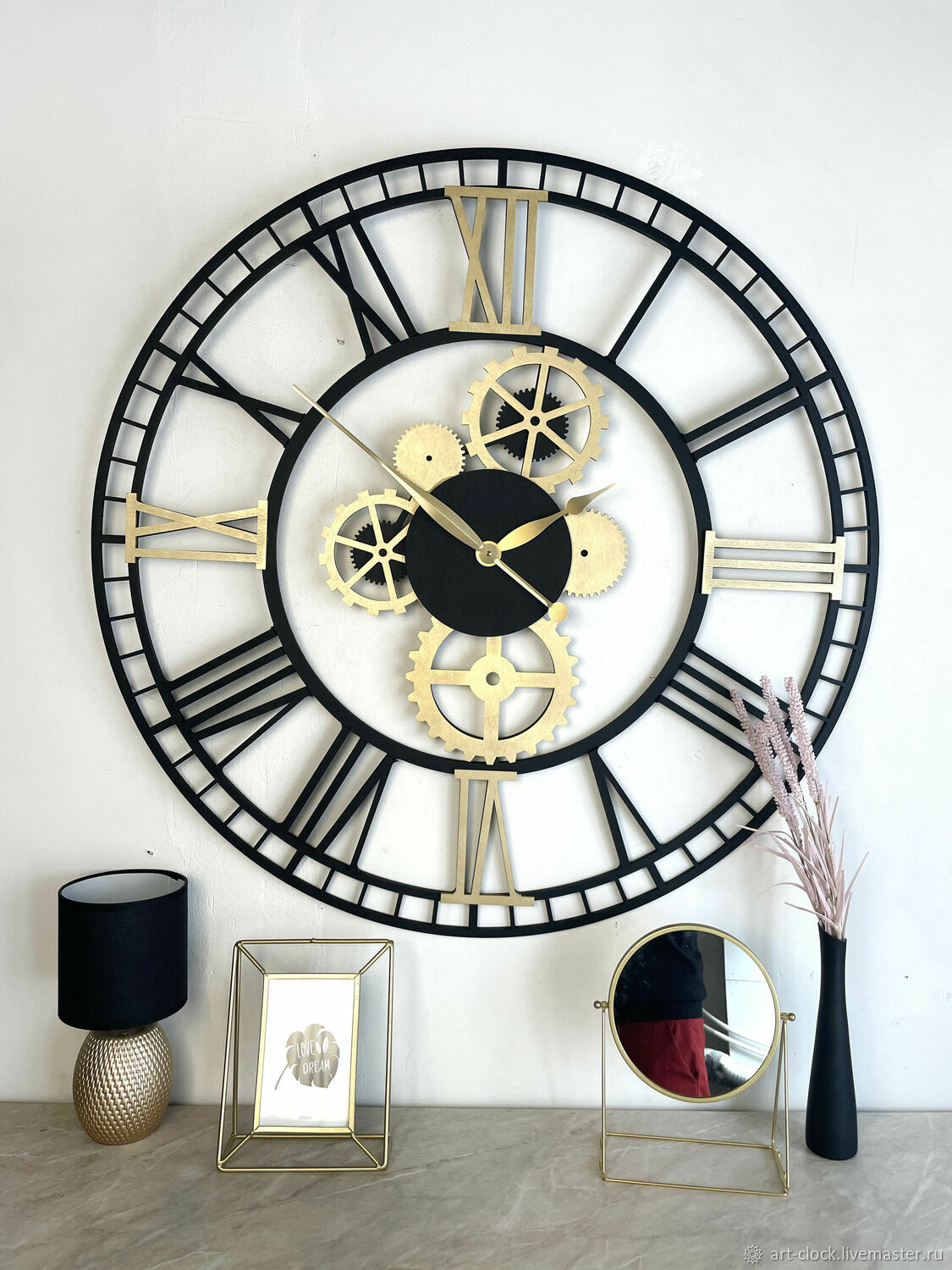 Большие настенные часы "Шестеренки" из МДФ в интернет-магазине Ярмарка Мастеров по цене 10000 ₽ – ES6C5RU