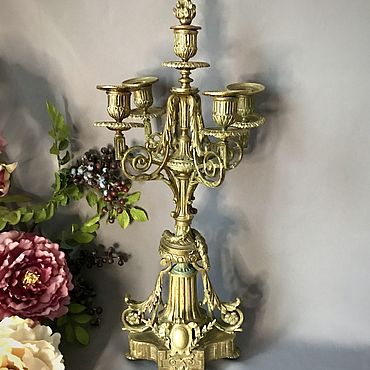 Винтаж ручной работы. Ярмарка Мастеров - ручная работа Винтаж: Канделябр антикварный бронза Испания. Handmade.