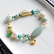 Украшения handmade. Livemaster - original item Bracelet with pearls, amazonite, turquoise,. Handmade.