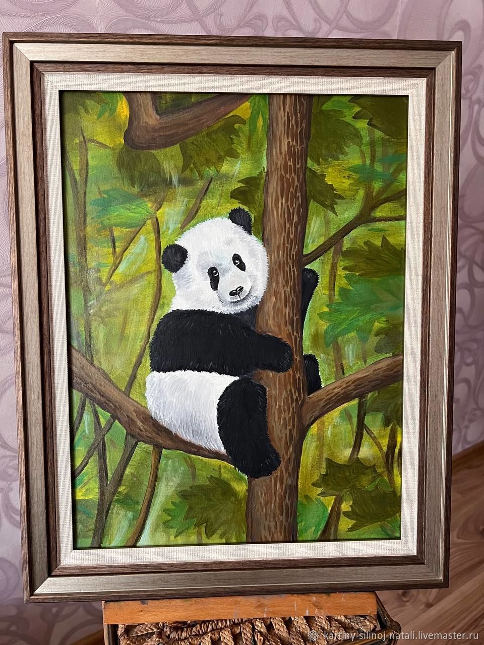 Картины: Панда на дереве купить в интернет-магазине Ярмарка Мастеров по  цене 7000 ₽ – UEOHMRU | Картины, Москва - доставка по России