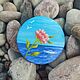 Flower Brooches by the Sea. Miniature painting on canvas. Seascape. Brooches. giftsalad. My Livemaster. Фото №4