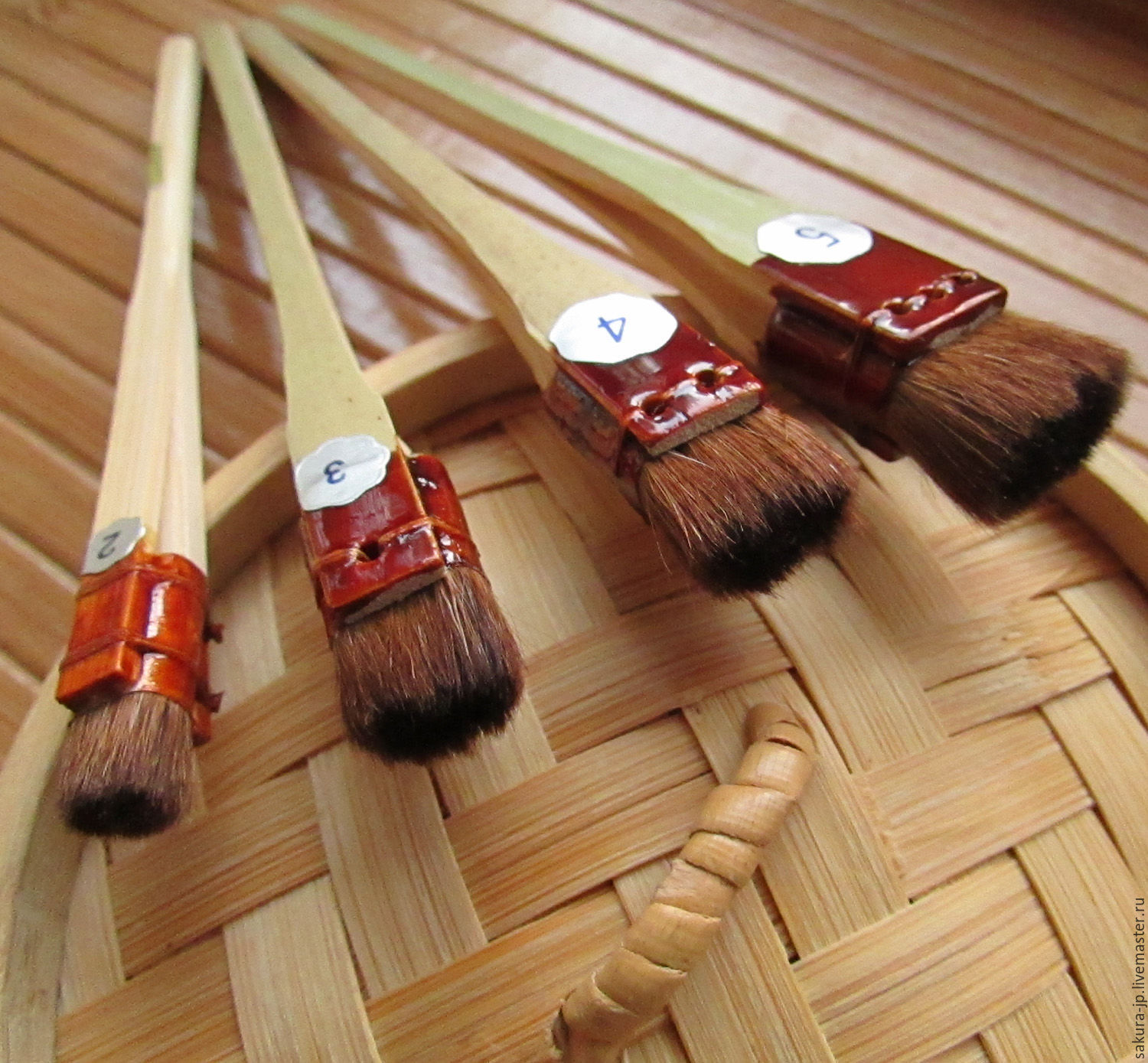 Japanese brushes for silk floristry cubic № 1,2,3,4,5,6,8 купить на