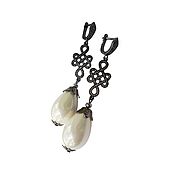 Украшения handmade. Livemaster - original item Freshwater pearl earrings Majorca, Black accessories cubic Zirconia. Handmade.