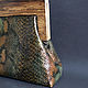Order Clutch with wooden clasp made of leather ' Python'. Inessa Tche. Livemaster. . Clasp Bag Фото №3
