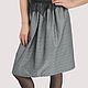 Skirt grey jacquard lined with elastic MIDI, Skirts, Moscow,  Фото №1