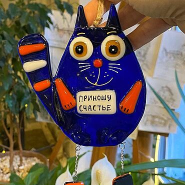 Сувениры и подарки ручной работы. Ярмарка Мастеров - ручная работа Ёлочная игрушка "Кот со счастьем". Handmade.