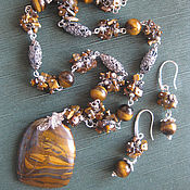 Украшения handmade. Livemaster - original item Sautoir with pendant and Earrings: The set of 