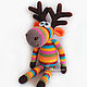 Rainbow Moose is small (30 cm). Stuffed Toys. GALAtoys. Online shopping on My Livemaster.  Фото №2