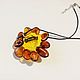 Colgante broche de flor ámbar para regalo de la mujer de la muchacha. Pendant. joyas Ámbar Báltico Rusia. Ярмарка Мастеров.  Фото №6
