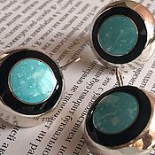 Simona.  Earrings and ring with turquoise in 925 silver