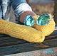 Mittens, woolen warm yellow 'Mimosa', Mittens, Moscow,  Фото №1